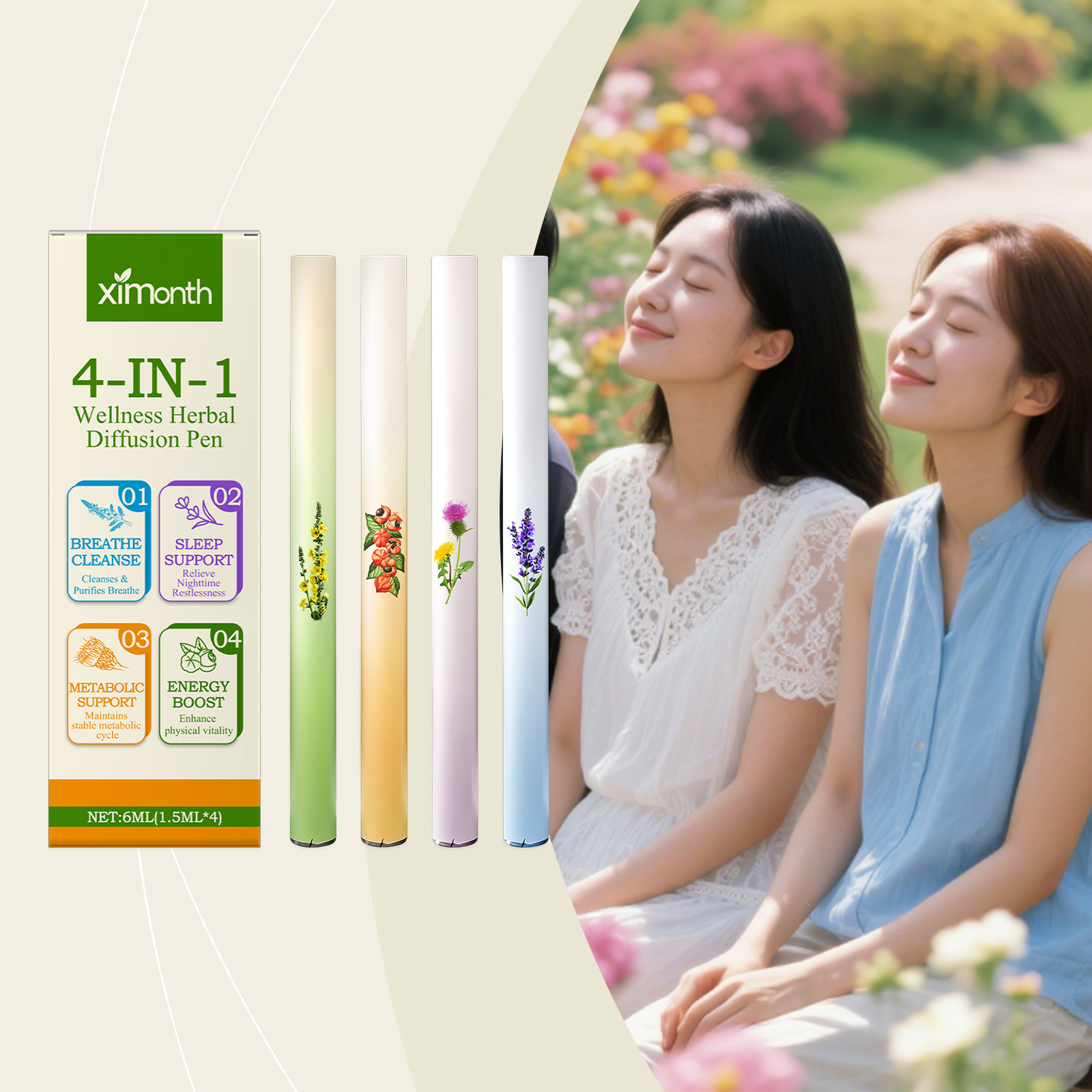 Natural Herbal Wellness - عصا كومبو للطاقة العشبية 4 في