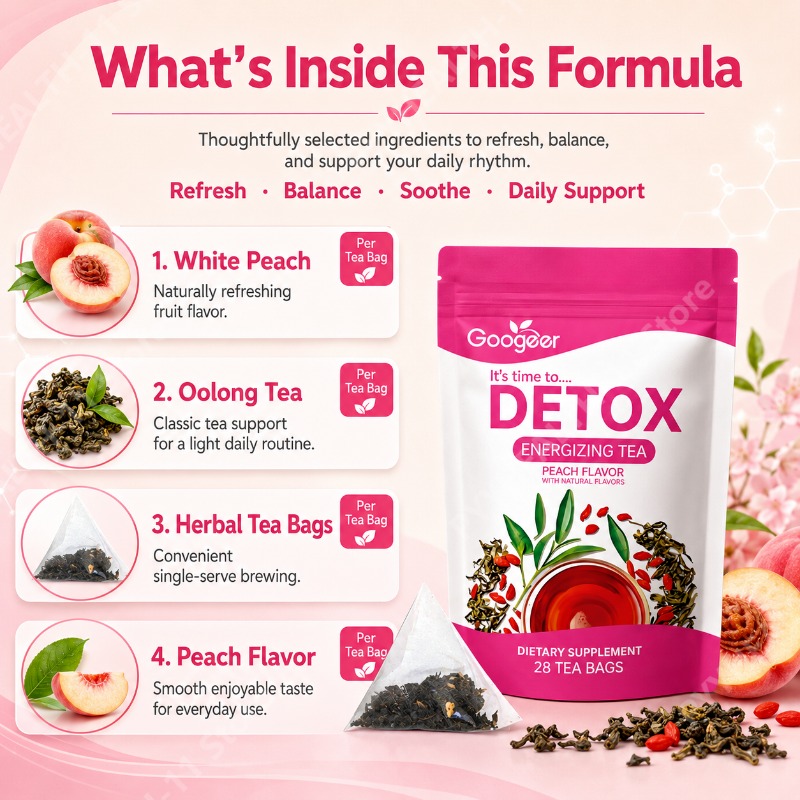أكياس شاي أولونج بالخوخ الطبيع - مراجعة Herbal Wellness Drink وسعره
